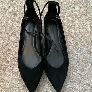 Banana Republic black ankle strap flats.